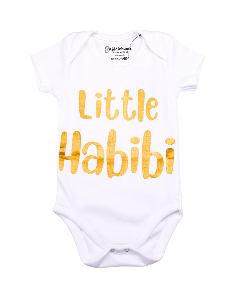 Little Habibi Baby Onesie – Cute Unisex Bodysuit - 2 Variants - 100% Cotton