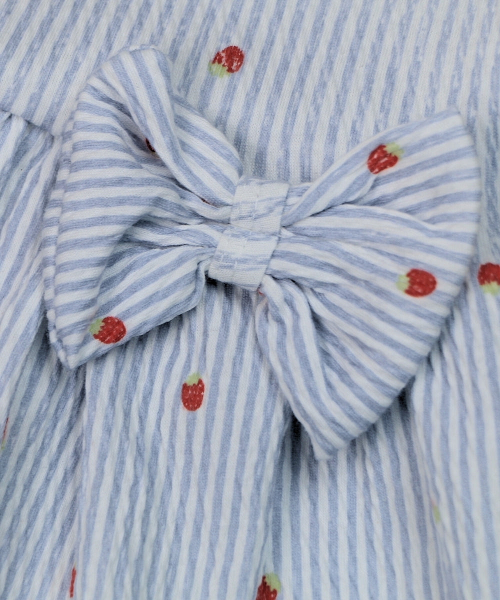 Cute Berry Delight – White Strawberry Print Frock – 100% Cotton Baby Girl Frill Sleeve Dress