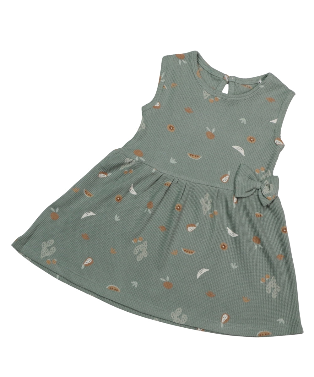 Cotton Orange Print Sleeveless Baby Frock – Twinning Outfit Available