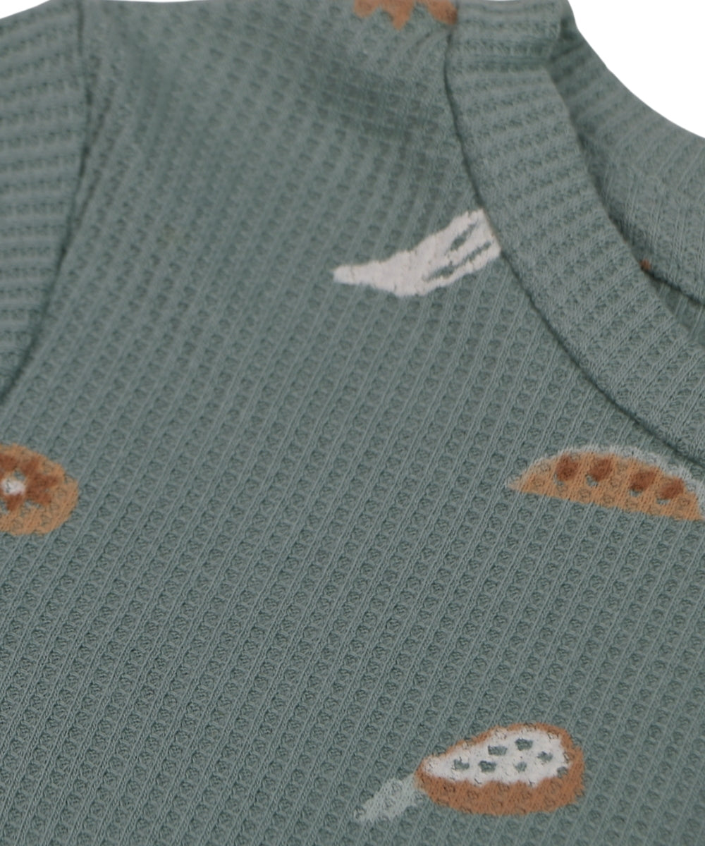 Waffle Cotton Co-ords Set with Orange Print – Twinning Outfit Available