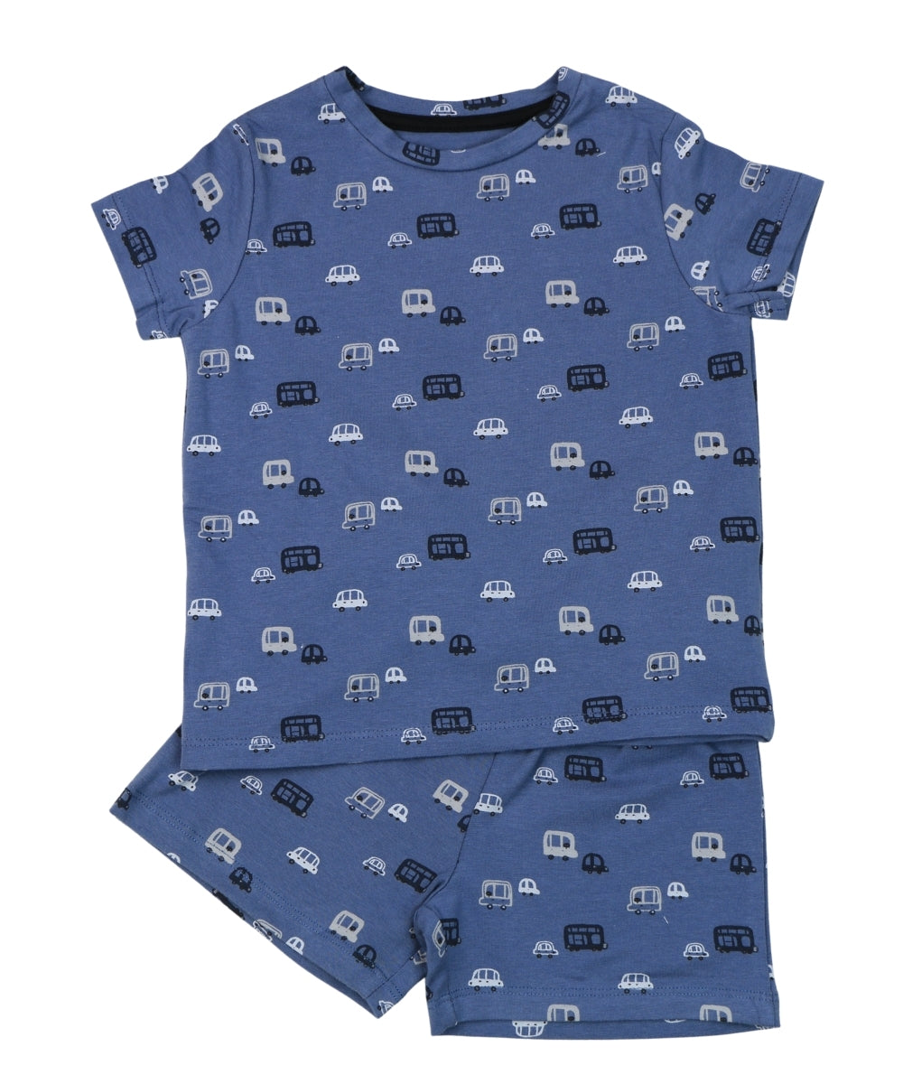 Fun Cars Printed Co-ord Set – Cotton Half Sleeve T-Shirt and Shorts