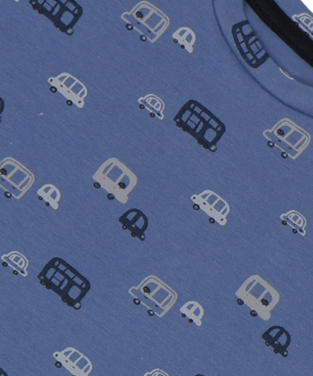 Fun Cars Printed Co-ord Set – Cotton Half Sleeve T-Shirt and Shorts