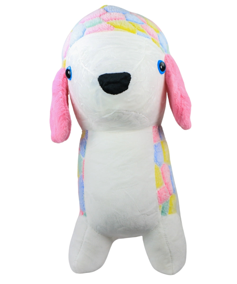 Colorful Dog Plush Toy with White Base – Soft, Vibrant & Cuddly Stuffed Animal