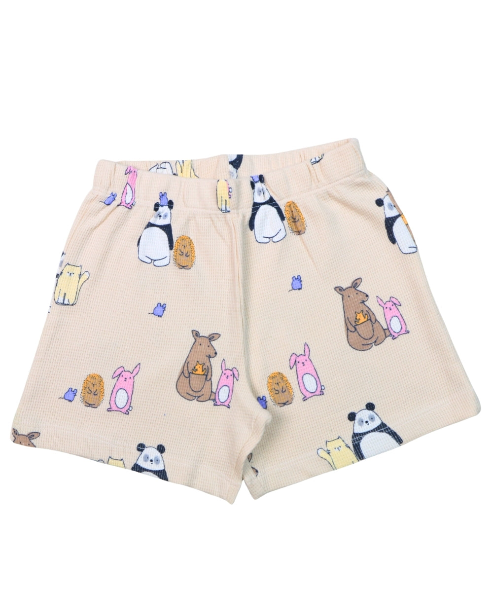 Panda & Kangaroo Playtime Co-ord Set – Sleeveless T-Shirt and Shorts | Unisex | 100% Cotton