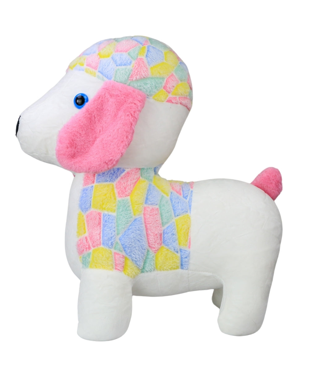 Colorful Dog Plush Toy with White Base – Soft, Vibrant & Cuddly Stuffed Animal