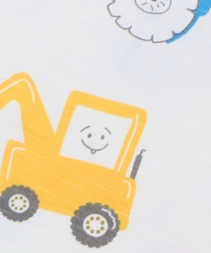Excavator Print Cotton Co-ord Set for Kids – Half Sleeve T-Shirt and Shorts – Construction Theme Outfit