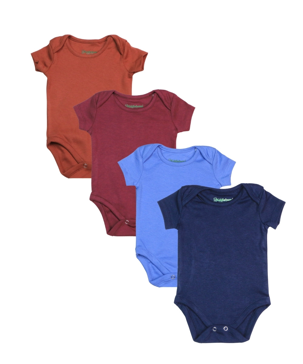 Everyday Essentials – Set of 4 Solid Color Baby Onesies (2 Variants)