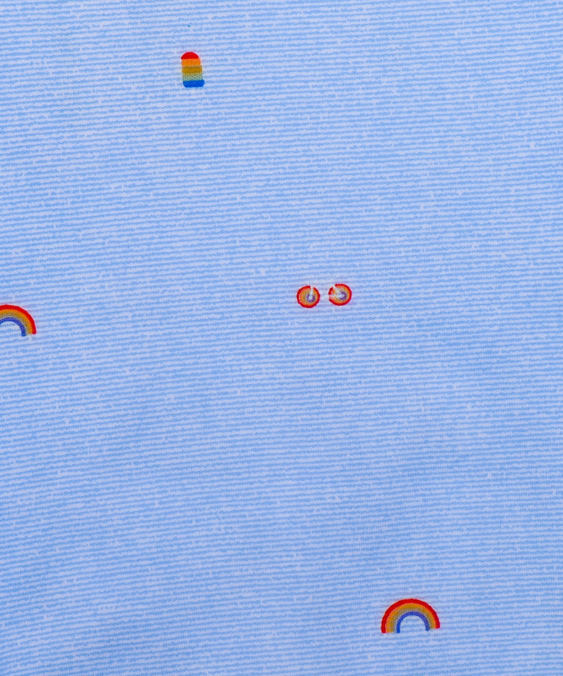 Rainbow Sprinkles – Blue Baby Onesie with Tiny Rainbow Print – 100% Cotton Bodysuit