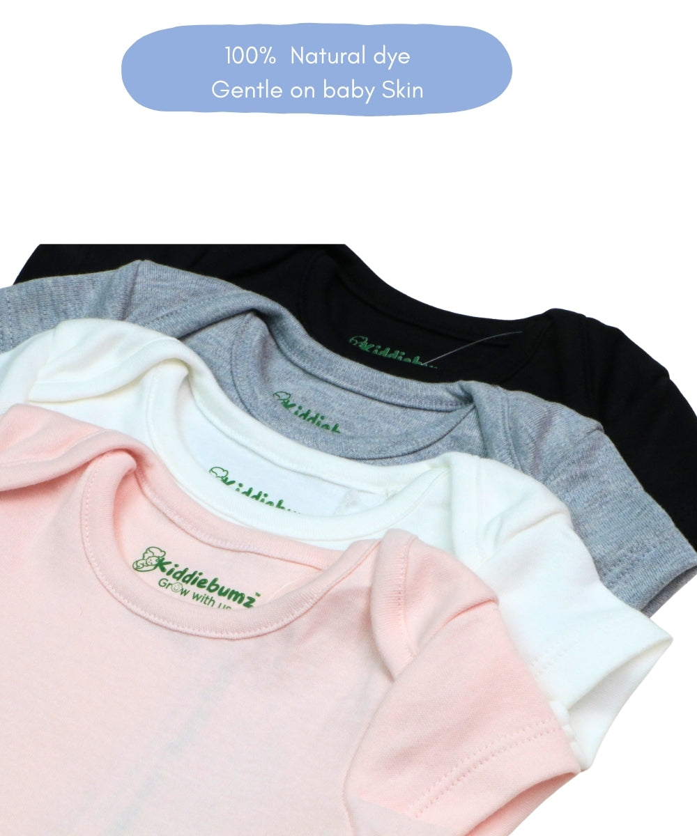 Everyday Essentials – Set of 4 Solid Color Baby Onesies (2 Variants)