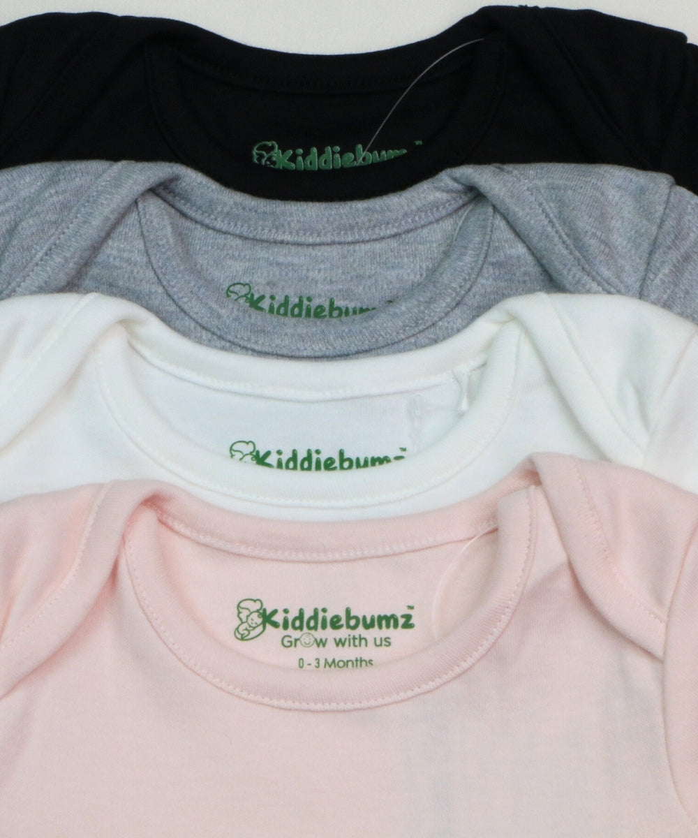 Everyday Essentials – Set of 4 Solid Color Baby Onesies (2 Variants)