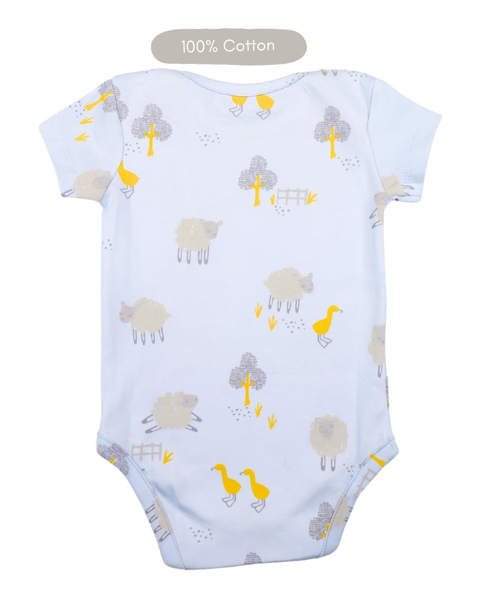 Cute Lamb Printed Baby Onesie – Soft Cotton Bodysuit