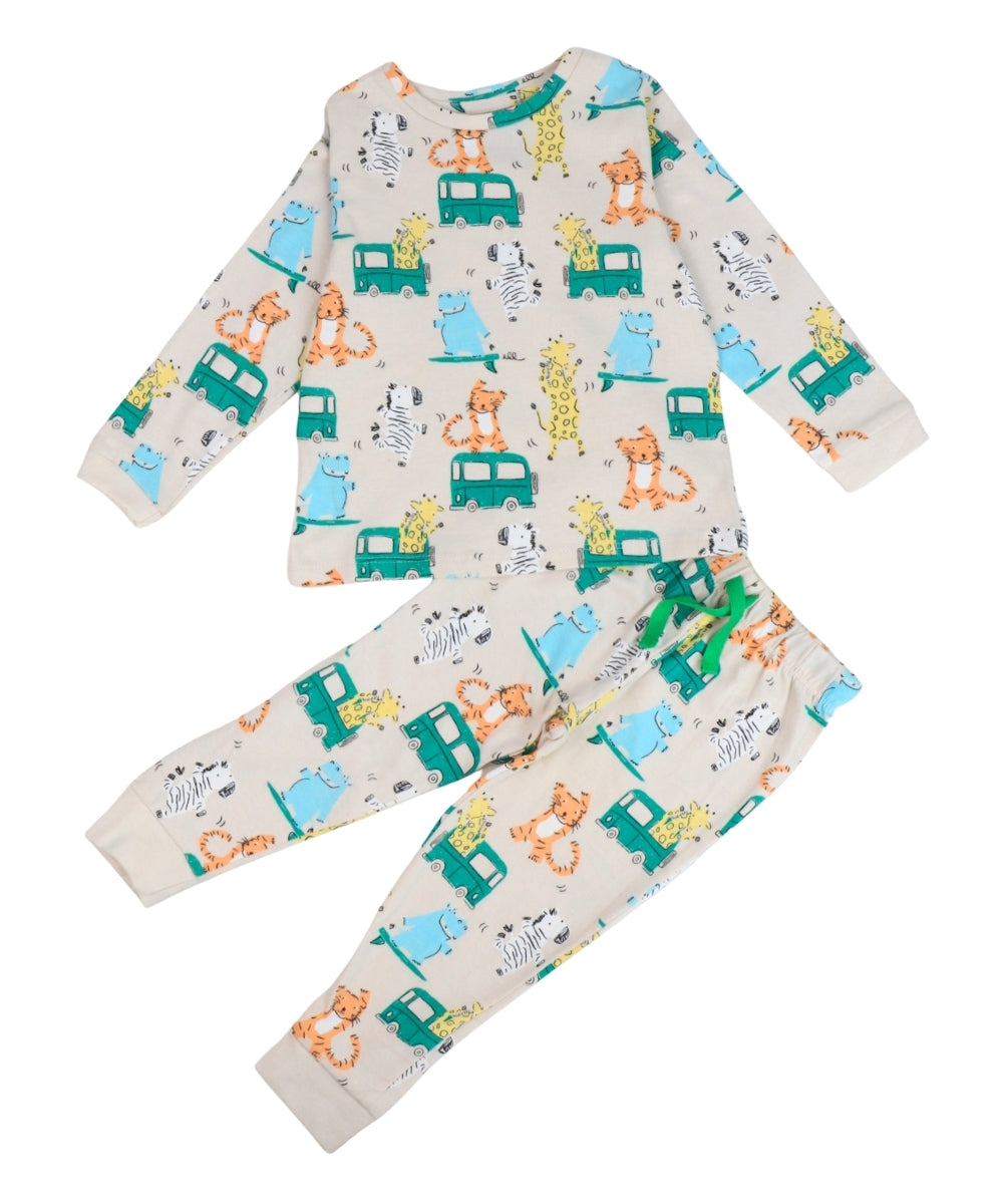 Dancing Animal Print Co-ord Set – Unisex Full Sleeve T-shirt and Pants for Babies & Toddlers