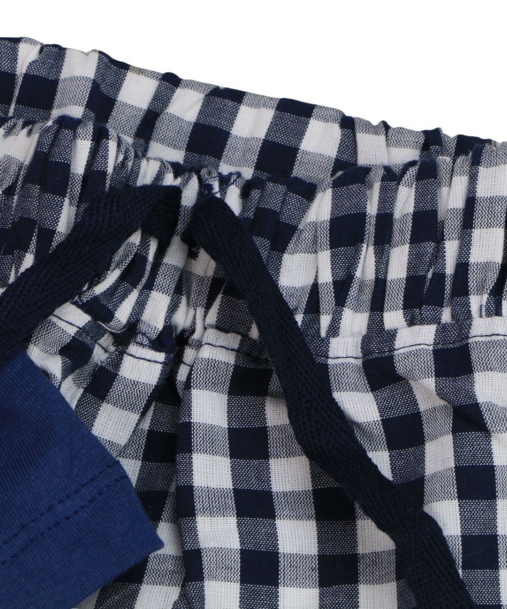 Bus Print Full Sleeve T-Shirt & Black Checkered Pants Set – Stylish Unisex Outfit