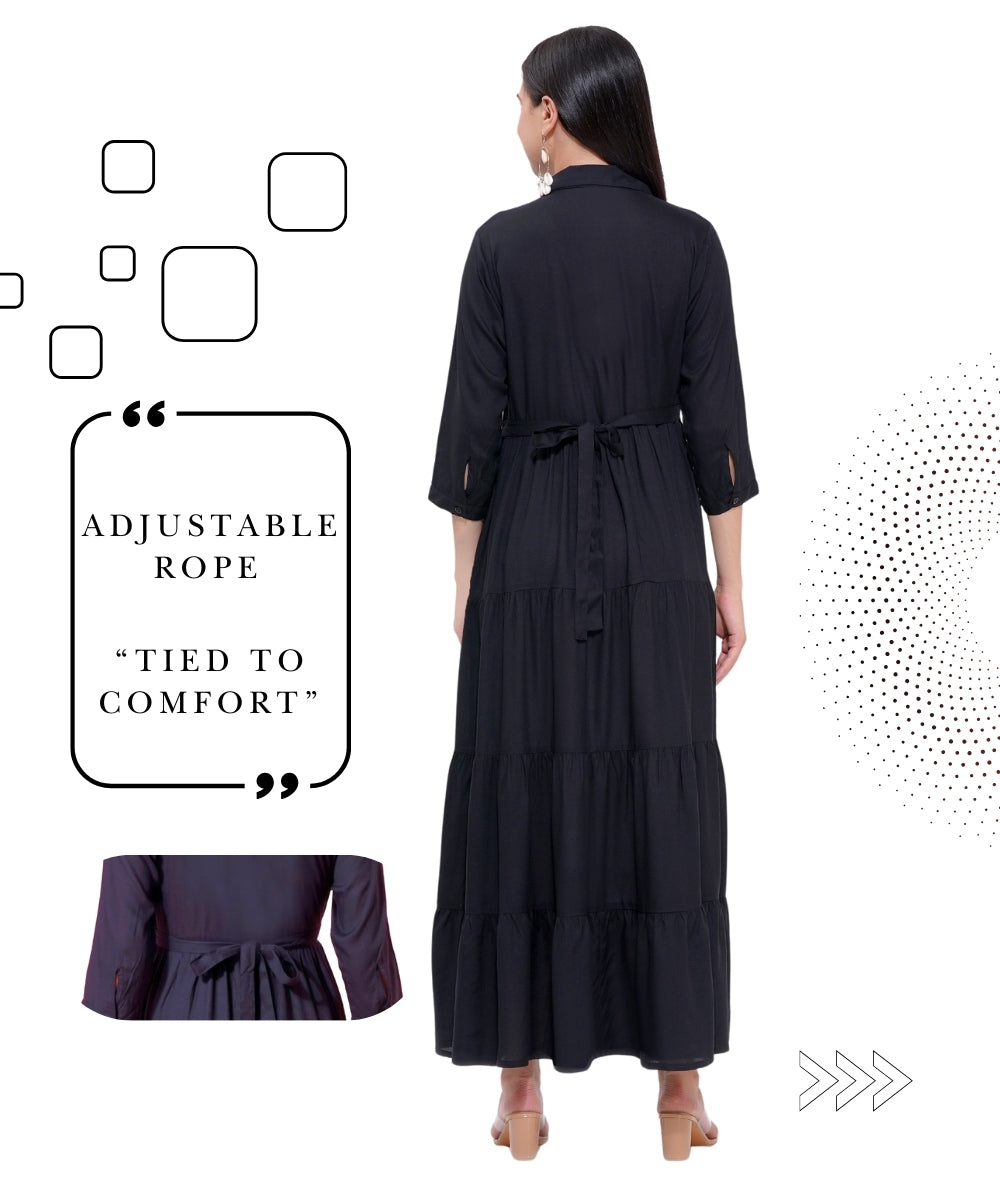 Mamabumps Stunning Black Maternity Dress - Nursing Friendly