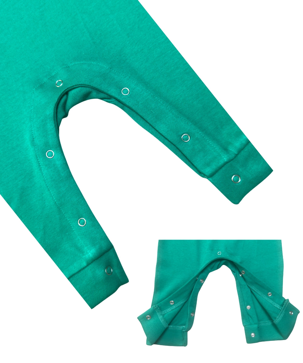 Wanna Piece of Me? – Green Full Sleeve & Full Leg Baby Jumpsuit – 100% Cotton Funny Onesie