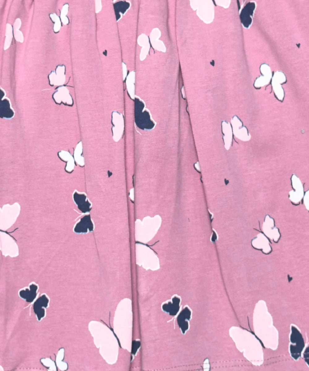 Cotton Peplum Top & Co-ord Pants Set for Girls – Butterfly Print – Half Sleeve Comfy Outfit