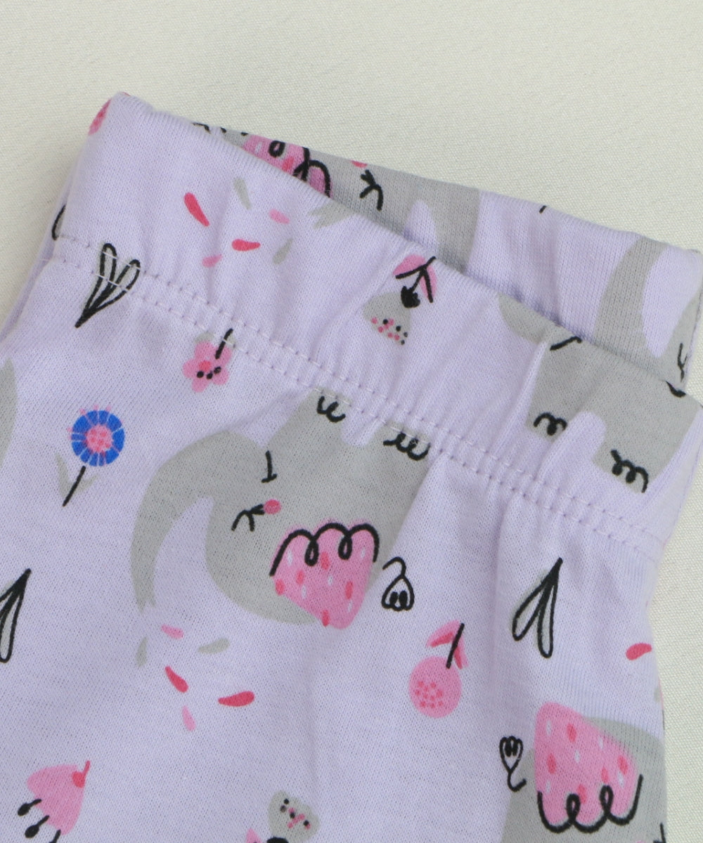 Cotton Peplum Top & Co-ord Pants Set for Girls – Elephant Print – Half Sleeve Comfy Outfit