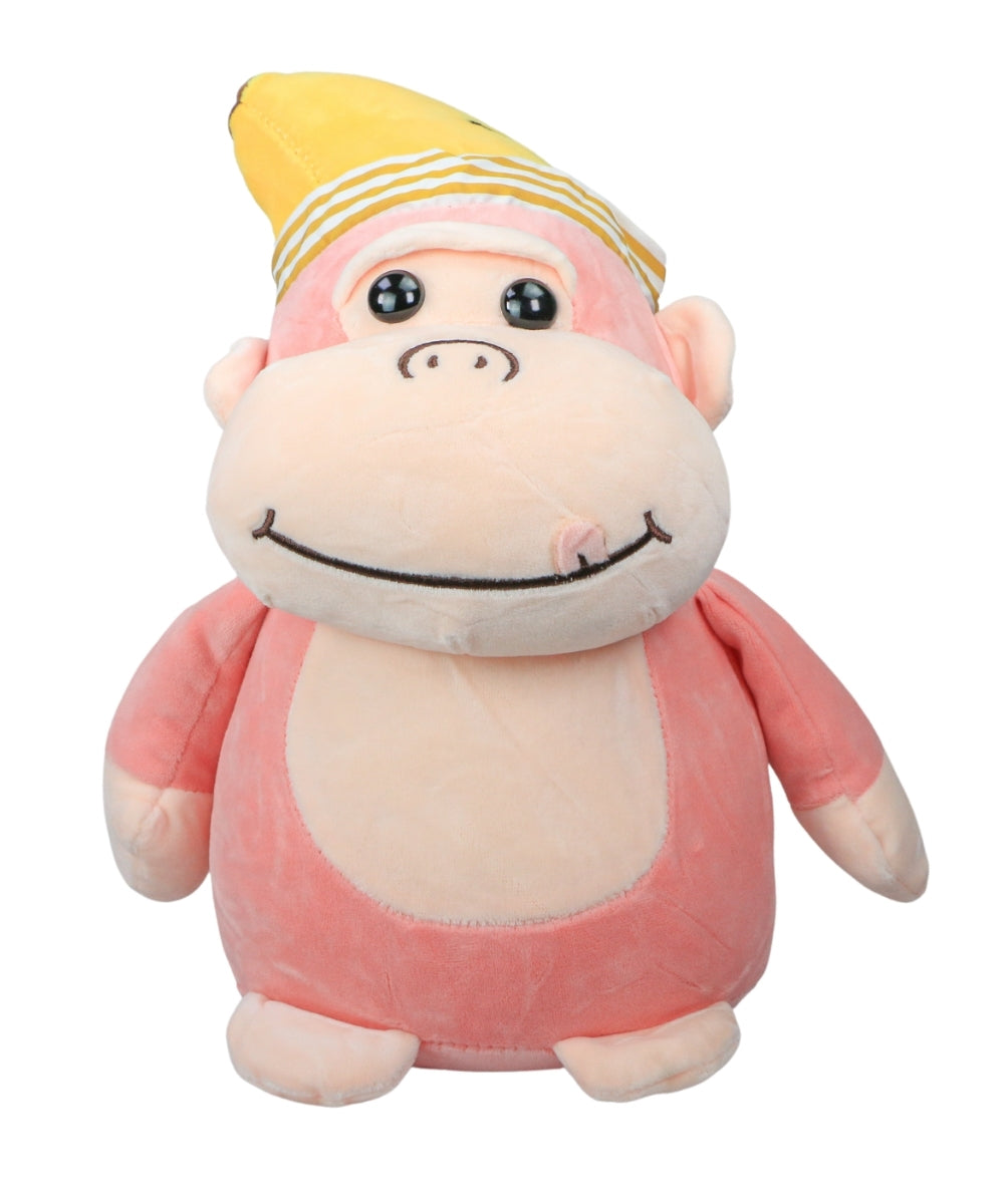 Monkey Plush Toy with Banana Hat – Adorably Dressed Soft Plush for Fun and Cuddles