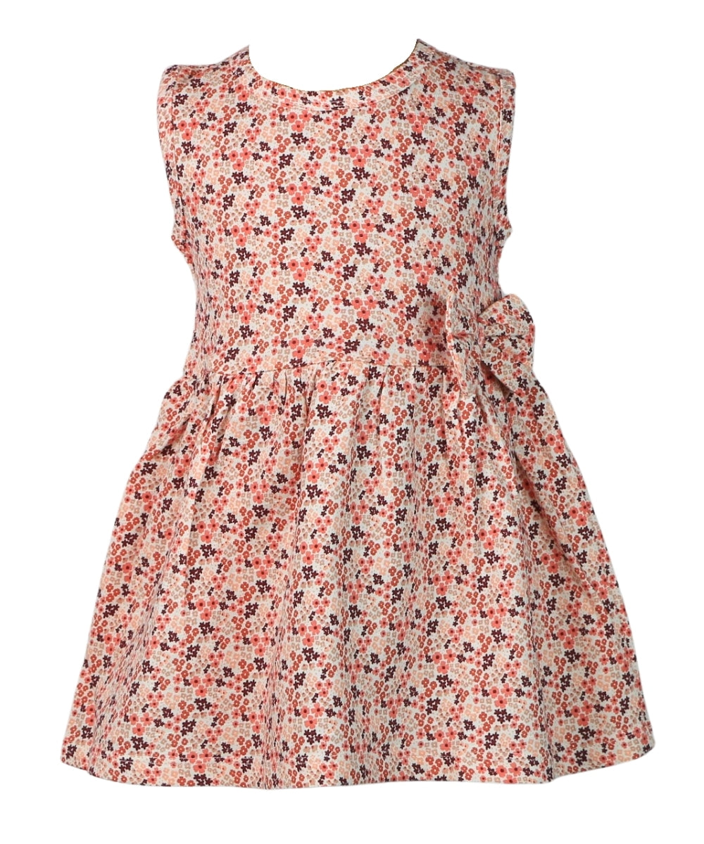 Bloomy Whimsy – White Sleeveless Frock with Multicolor Floral Print – 100% Cotton Baby Girl Dress