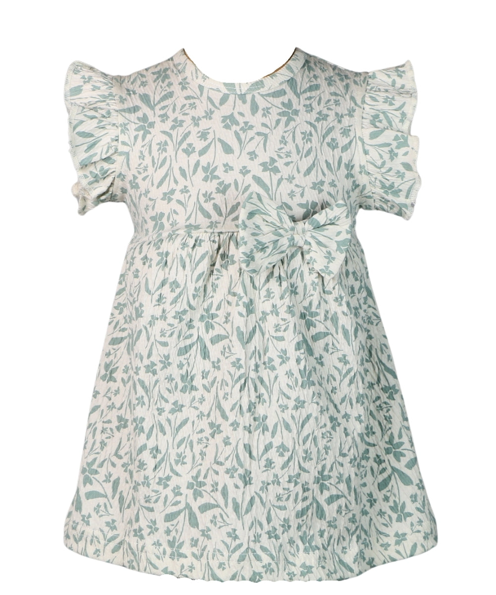 Petal Grace – Off-White Frock with Grey Floral Print – 100% Cotton Crepe Baby Girl Dress