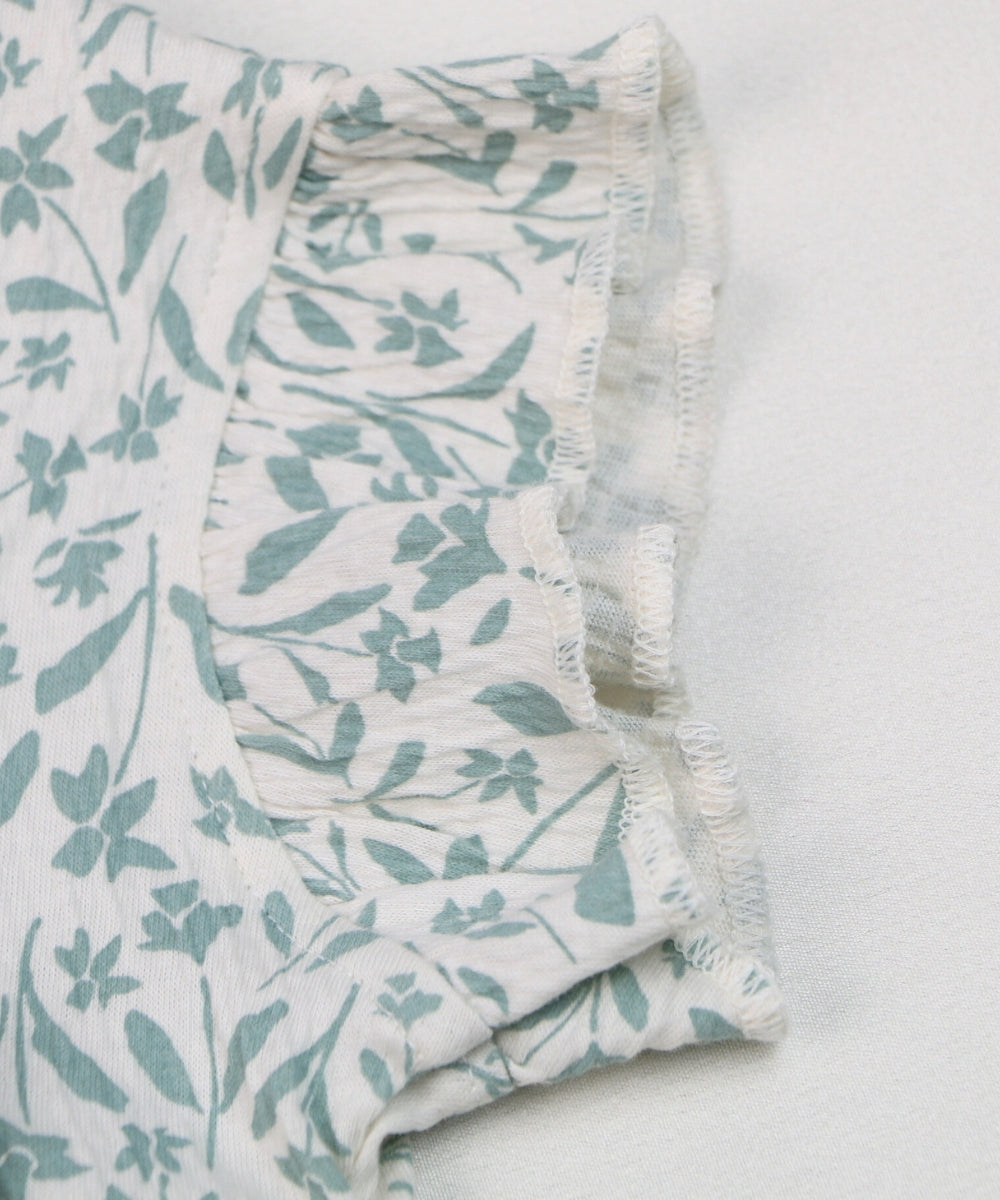 Petal Grace – Off-White Frock with Grey Floral Print – 100% Cotton Crepe Baby Girl Dress