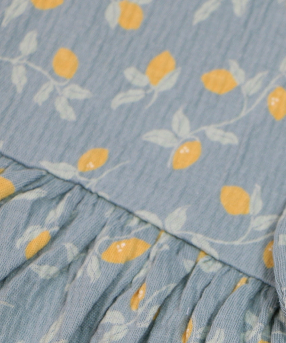 Lemon Zest – 100% Cotton Crepe Baby Girl Frock – Toddler Frill Sleeve Dress