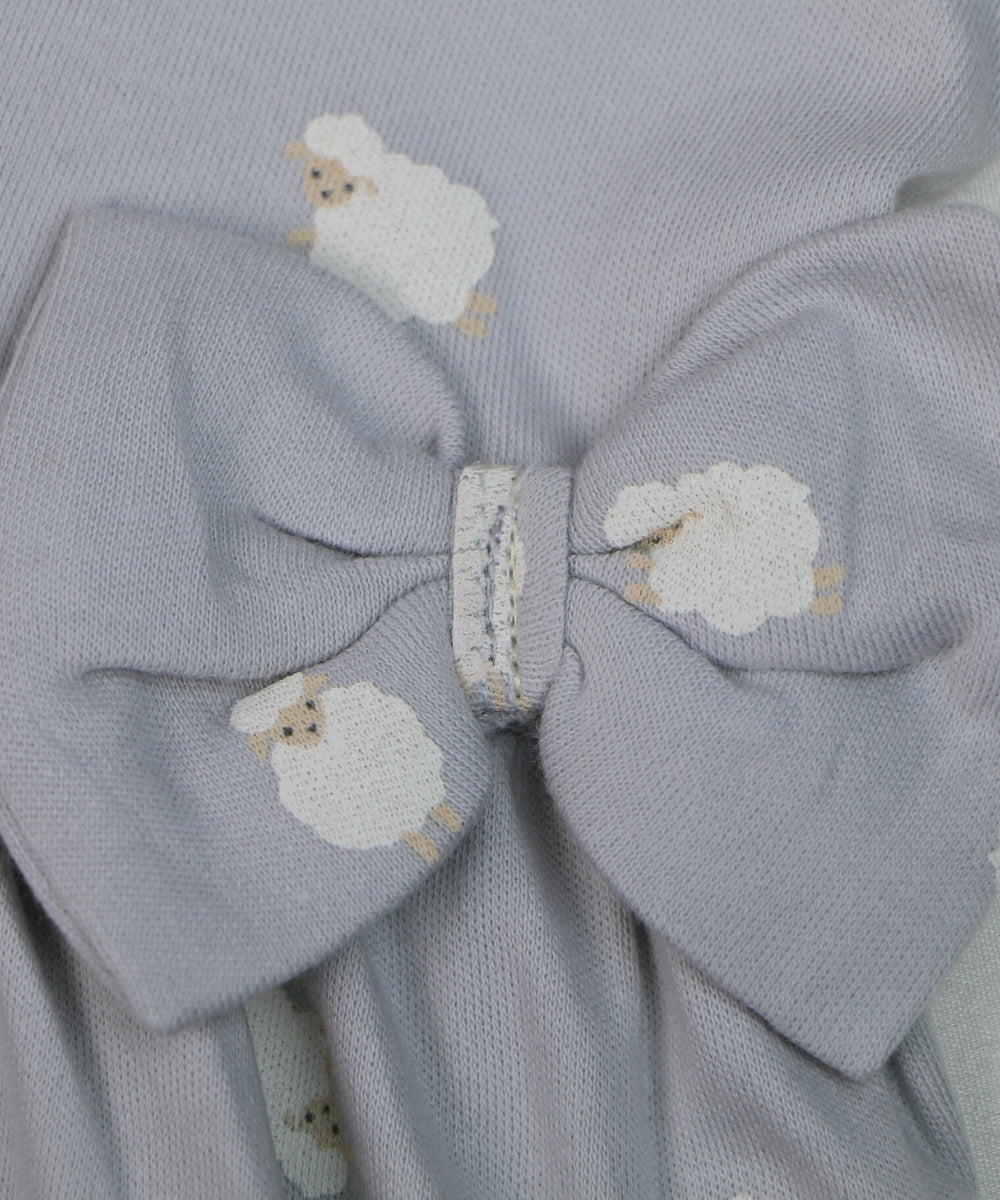 Little Lamb Love – Grey Frock with Chubby White Lambs Print – 100% Cotton Baby Girl Dress
