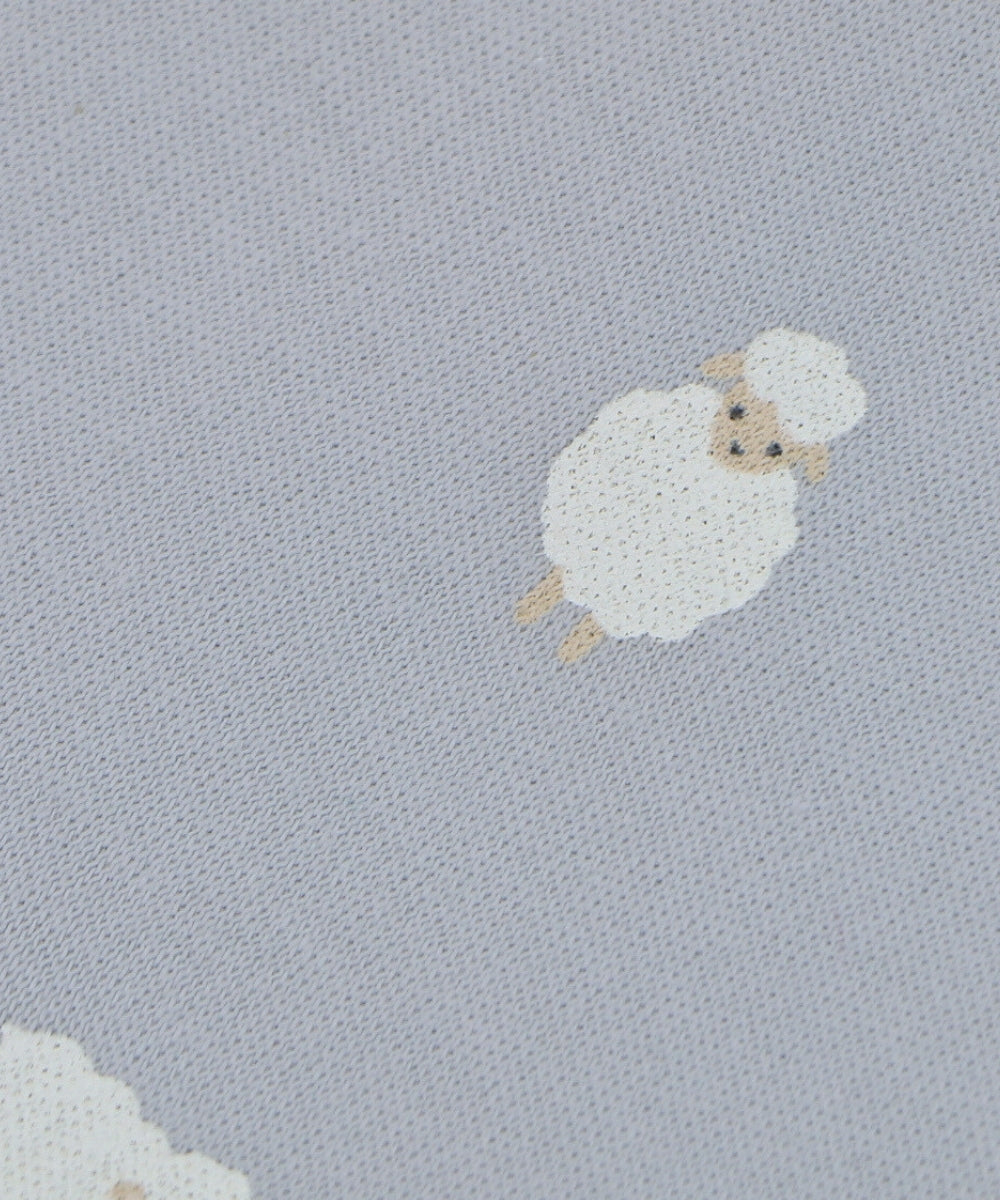 Little Lamb Love – Grey Frock with Chubby White Lambs Print – 100% Cotton Baby Girl Dress