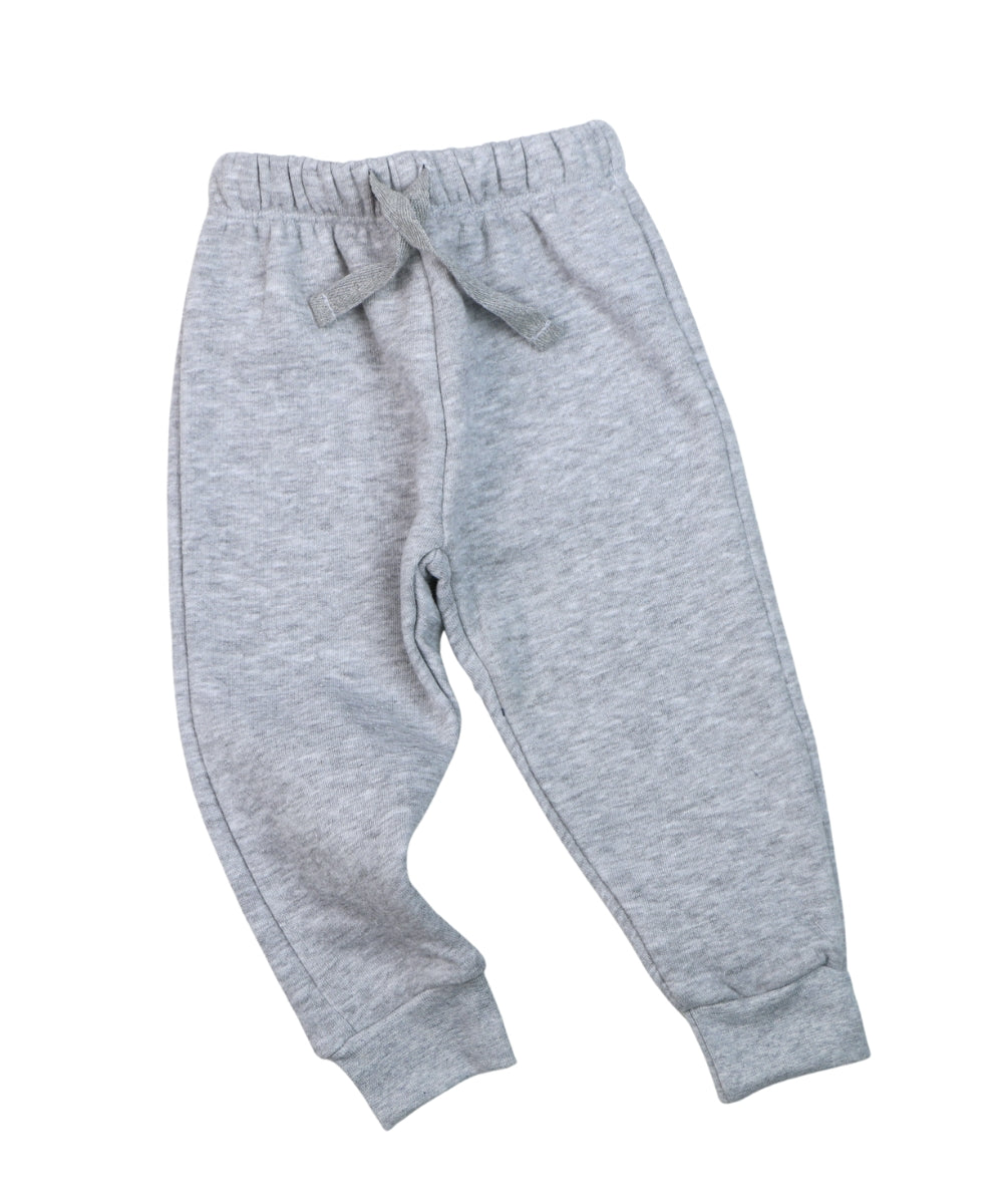 Solid Grey Cotton Track Pants for Toddlers and Kids - Soft & Stretchy Daily Wear (3M–5Y)