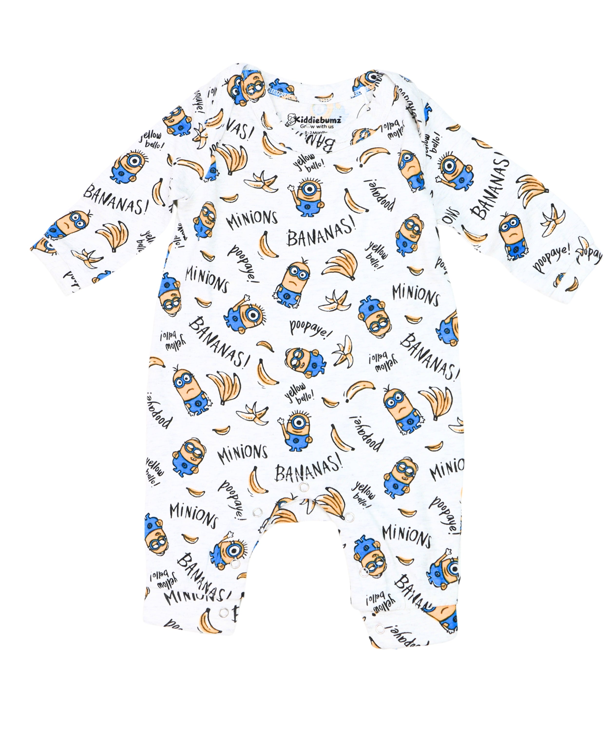 Mini Minion Fun – Full Sleeve & Full Leg Baby Jumpsuit with Minion Print – 100% Cotton Onesie