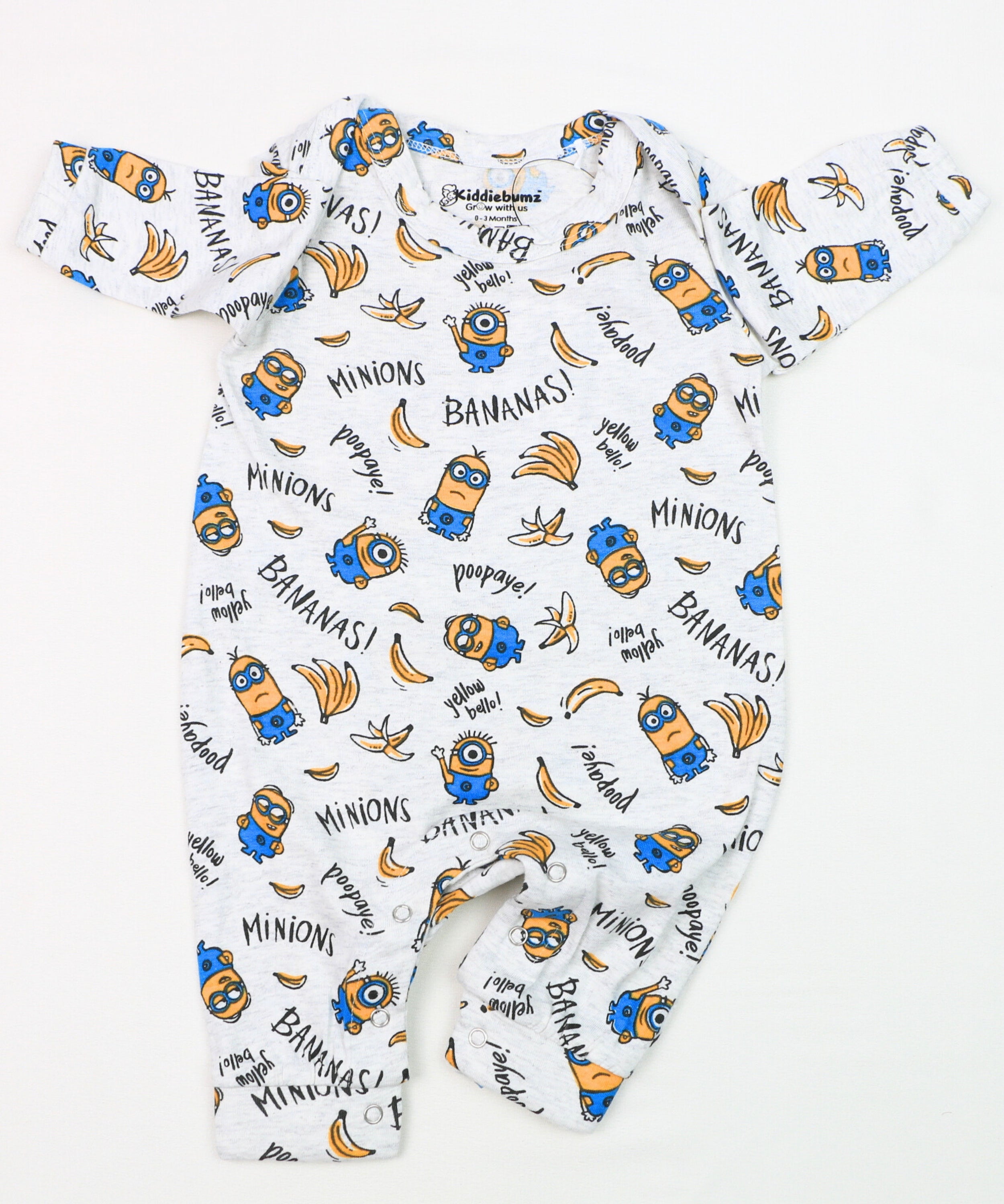 Mini Minion Fun – Full Sleeve & Full Leg Baby Jumpsuit with Minion Print – 100% Cotton Onesie