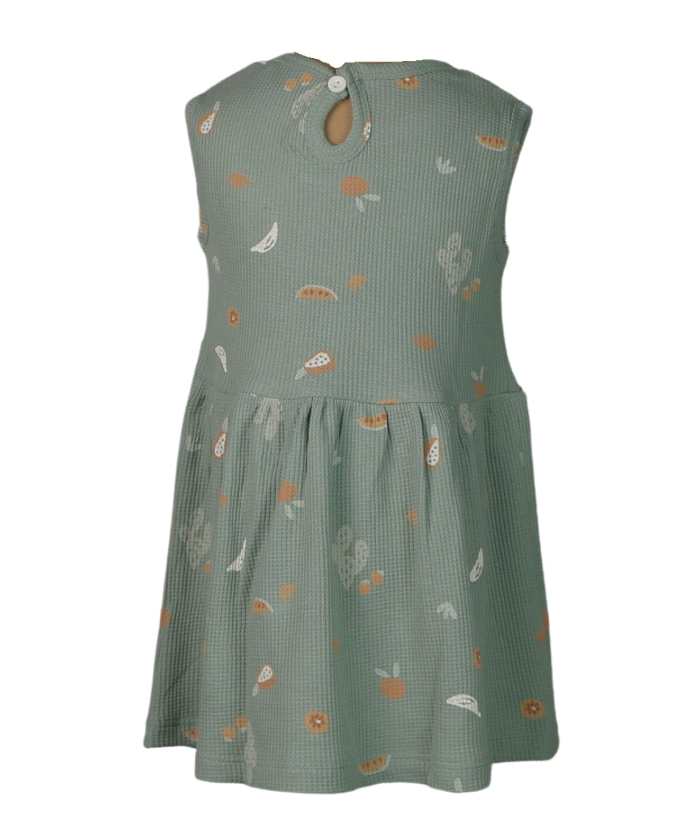 Cotton Orange Print Sleeveless Baby Frock – Twinning Outfit Available